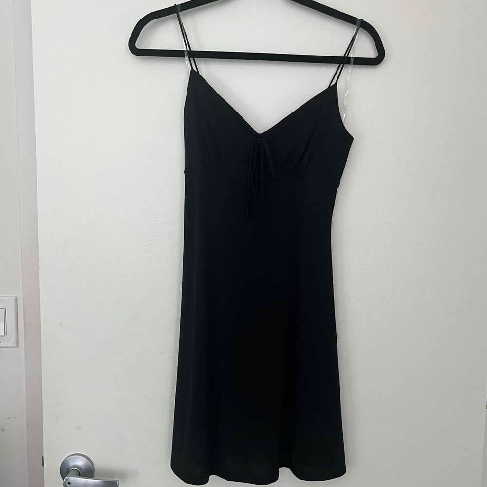 • NWT Black Short Dress with Mock Ribbon Size Medium